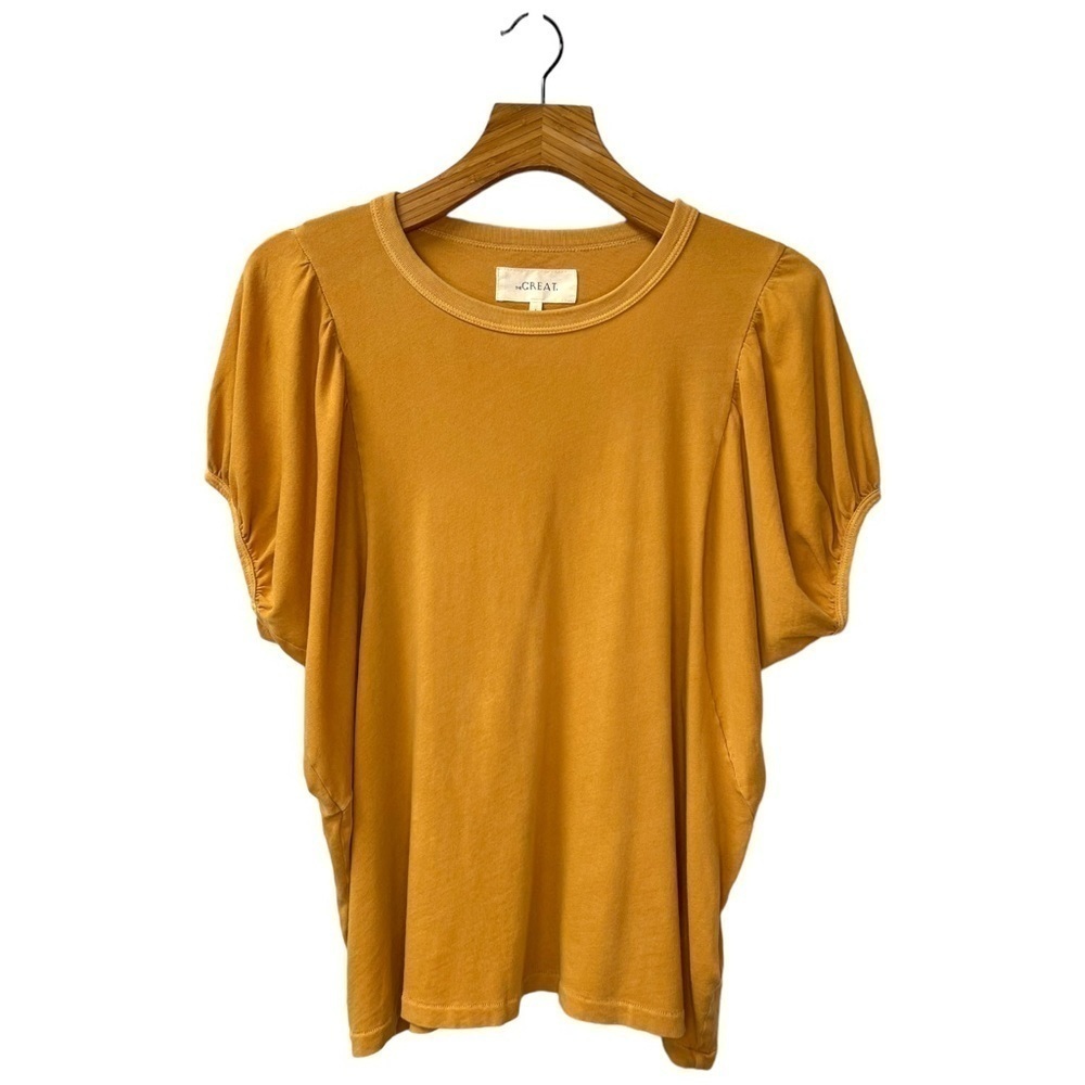 The GREAT The Puff Sleeve Relaxed Tee Size 1 Small